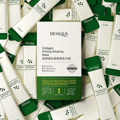20pcs BIOAQUA Collagen Sleeping Facial Masks Moisturizing Anti-Wrinkle Whitening Anti-aging No-Wash Sleep Face Mask