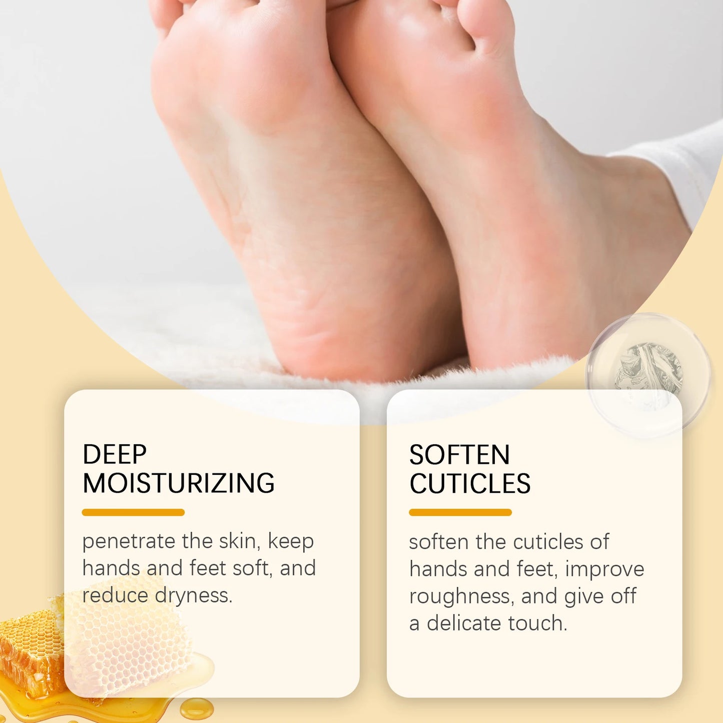 Honey Hand Foot Moisturizing Cream Nourishing Softens Cuticles Anti Dry Cracked Smooth Moisturizing Hand Foot Care Cream