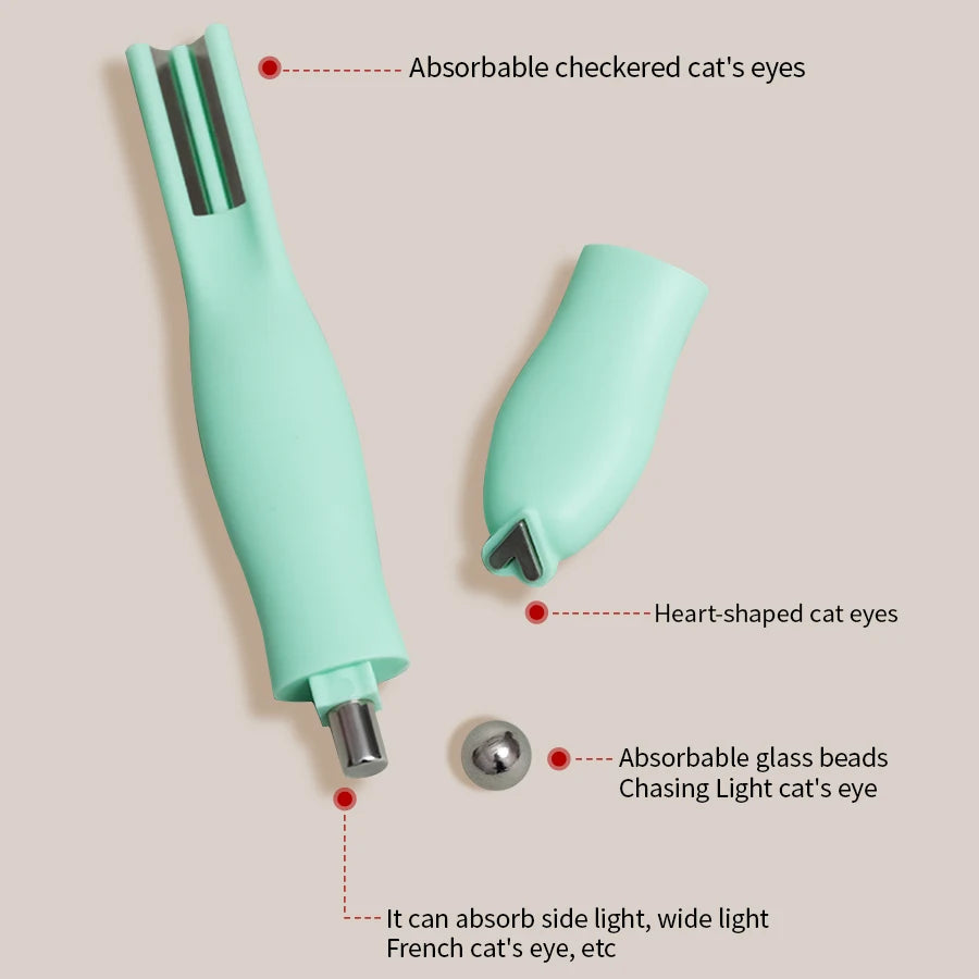 RSNAIL 4 in 1 Cat Eye Nail Magnet 3D Love Heart Nail Magnet Tool Green Multifunctional Nail Magnetic Stick for DIY Gel Polishing
