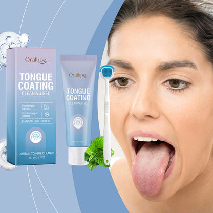 50ml Tongue Cleaning Gel Set,For Bad Breath Long Lasting-Freshness Mouth Odor-Eliminators,Tongue Cleaning Paste For Home