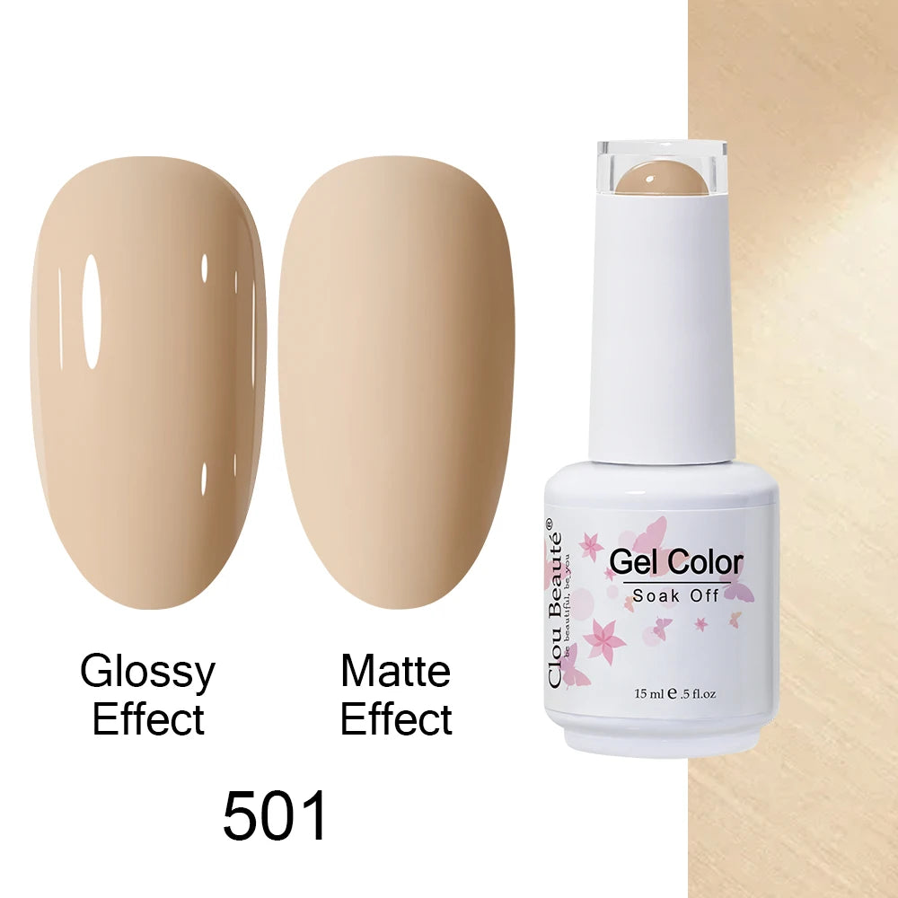 Clou Beaute 15ml Nail Gel Polish Warm Color Dark Red Brown Semi Permanent Nail Art Manicure Soak Off LED UV Varnishes Lacquer