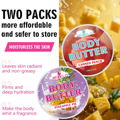 100g two bottles of body glaze - 8 flavors, daily nourishing and moisturizing - non-greasy, with storage bag