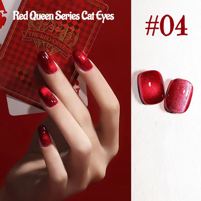 12ML 1-21PCS Autumn Nails Red through half the Sky Cat Eye Nail Glue Halloween New Whitening Glass Bead Cat Eye Nail Polish
