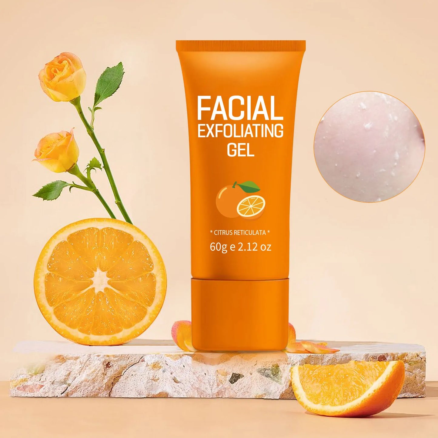 Orange Exfoliating Gel For Facial Body Gentle Orange Facial Scrub Body Cleansing Gel Dead Skin Remover Scrub Skin Cleaning