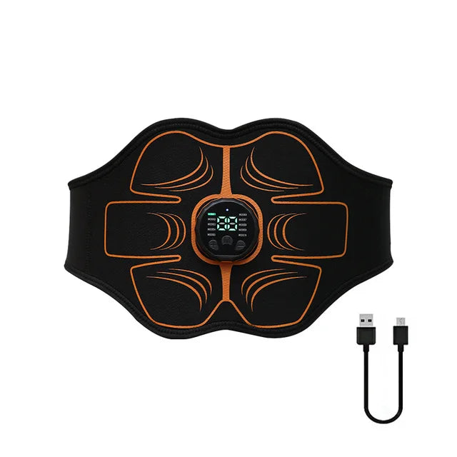 Abs Trainer Belt EMS Abdominal Muscle Stimulator Electric Toning Belts USB Waist Belly Weight Loss Home Gym Fitness Massager