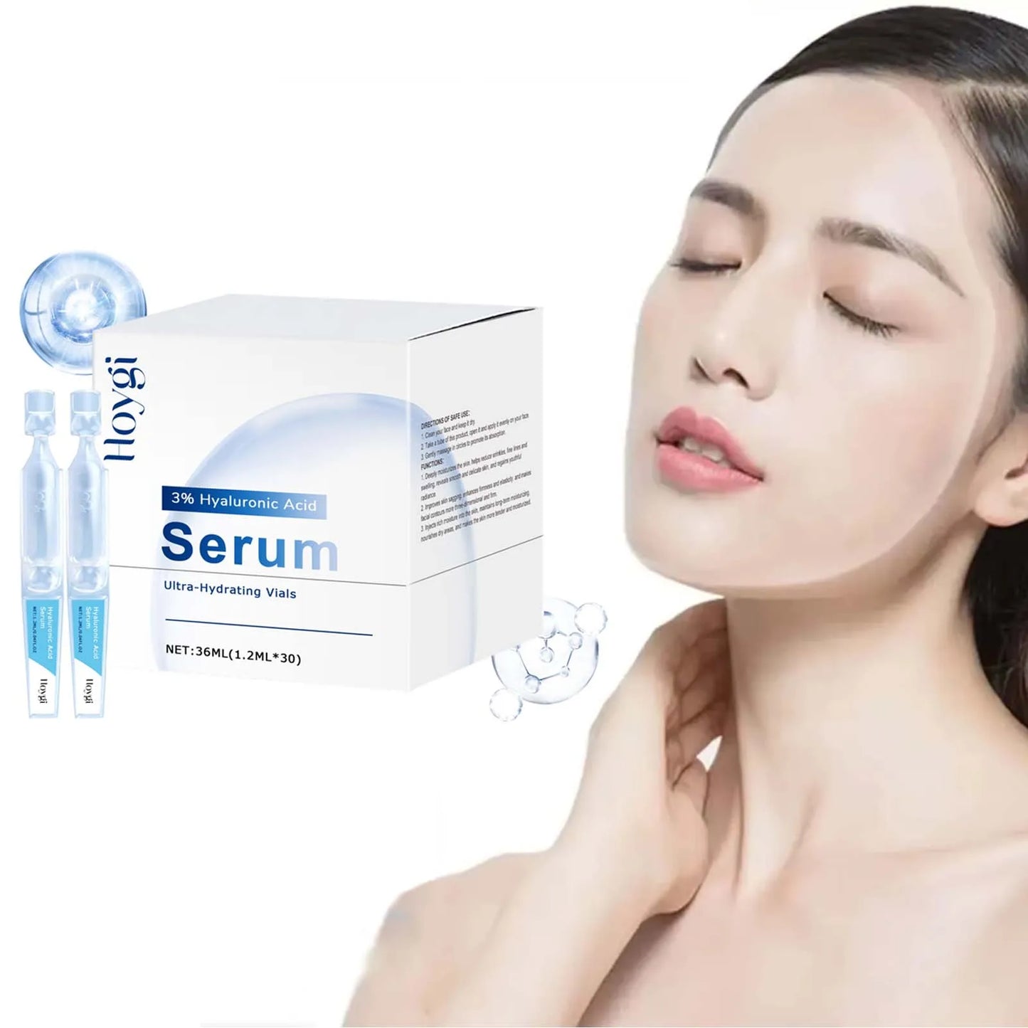 Hyaluronic Acid Serum Deep Moisturizing Facial Skin Essence Rejuvenating Enhances Elasticity Firm Nourishing Brightening Ampule