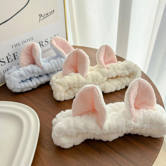 Hairband Cat Coral Plush Headband Cute Soft Hair Bow Headband Hairband Wash Hair accessories Elastic headband accessories