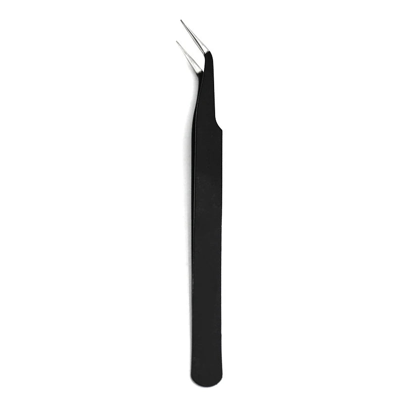 2Pcs Eyelash Tweezer Set Lash Pick Up Clip Pointed Flat Clip Lash Grafting Item Lower Eyelashes Applicator Portable Makeup Clamp
