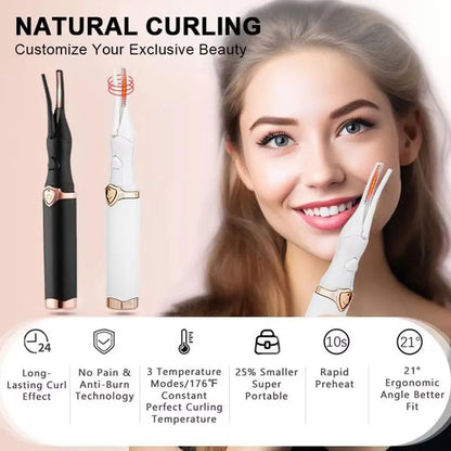 Electric Heated Eyelash Curler with 3 Temperature Modes Lash Lift Curler USB Rechargeable Beauty Tools