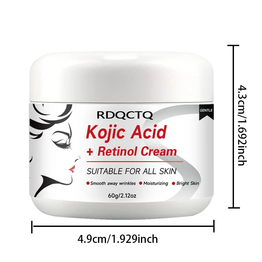 Kojic Acid & Retinol Face Cream: Gentle Hydration for Smooth, Radiant Skin – Daily Moisturizer for All Skin Types 30/60g
