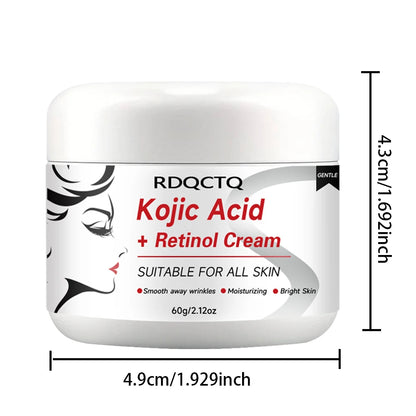 Kojic Acid & Retinol Face Cream: Gentle Hydration for Smooth, Radiant Skin – Daily Moisturizer for All Skin Types 30/60g