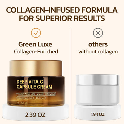 Deep Vitamin C Golden Capsule Hydrating Face Moisturizer, Antioxidant Protection, Lightweight Daily Skincare Original Korean