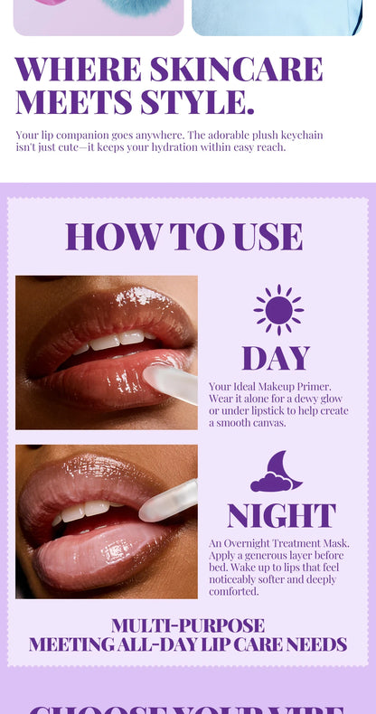 5-Color Lip Mask - Cherry & Strawberry Scented Jelly, Moisturizing Lip Care, Repair & Fade Lip Lines, For Lipitis Relief