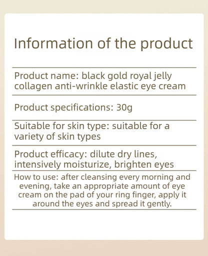 Beauty Salon Line-grade Black Gold Royal Jelly Collagen Light Wrinkle Eye Cream Care Anti Wrinkle Cream Eye Bags Contour Beauty