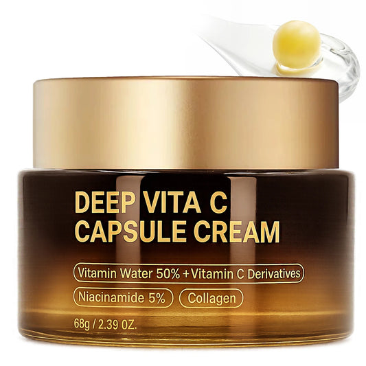 Deep Vitamin C Golden Capsule Hydrating Face Moisturizer, Antioxidant Protection, Lightweight Daily Skincare Original Korean