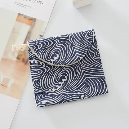 Embroidered Letter Tampon Storage Bag Sanitary Pad Pouch Girls Cosmetic Bags Makeup Lipstick Key Earphone Data Cables Organizer