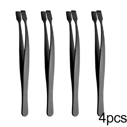 2Pcs Eyelash Tweezer Set Lash Pick Up Clip Pointed Flat Clip Lash Grafting Item Lower Eyelashes Applicator Portable Makeup Clamp