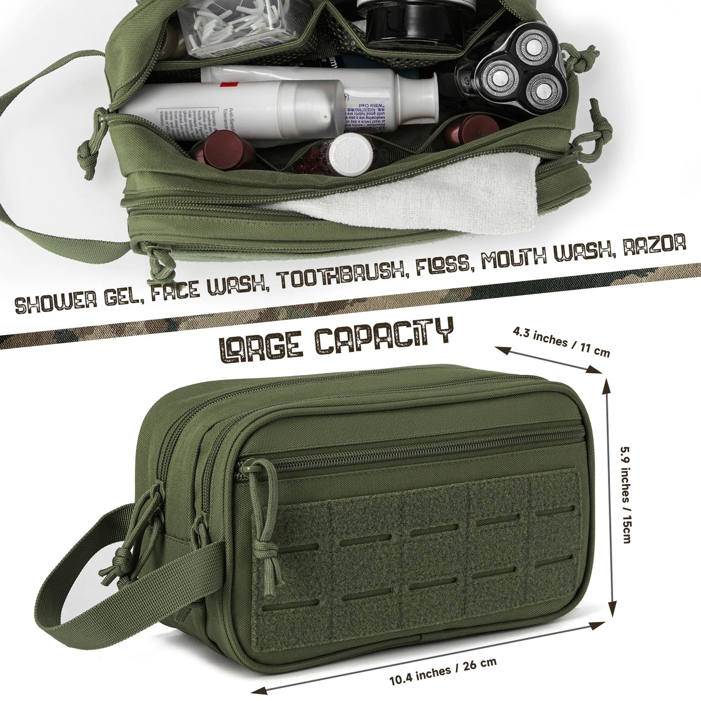 Tactical Toiletry Bag For Men Hygiene Bag Tool Molle Pouches Small Dopp Kit Mens Shaving Kit Travel shower Makeup Cosmetic Bag