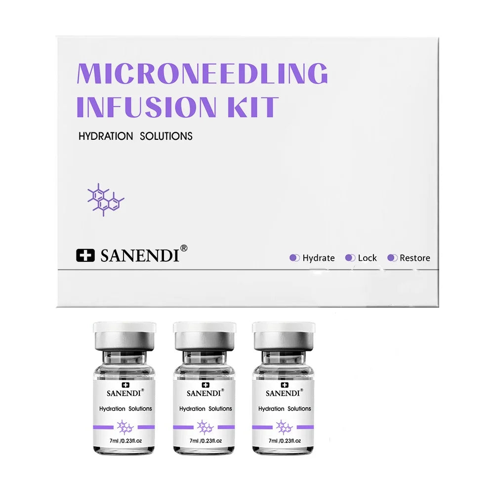 3 in 1 Micro-Infusion System for Eye & Face 0.05mm Stamp Hyaluronic Acid & Collagen Peptide Serum Firmer Home Skin Care 1Month