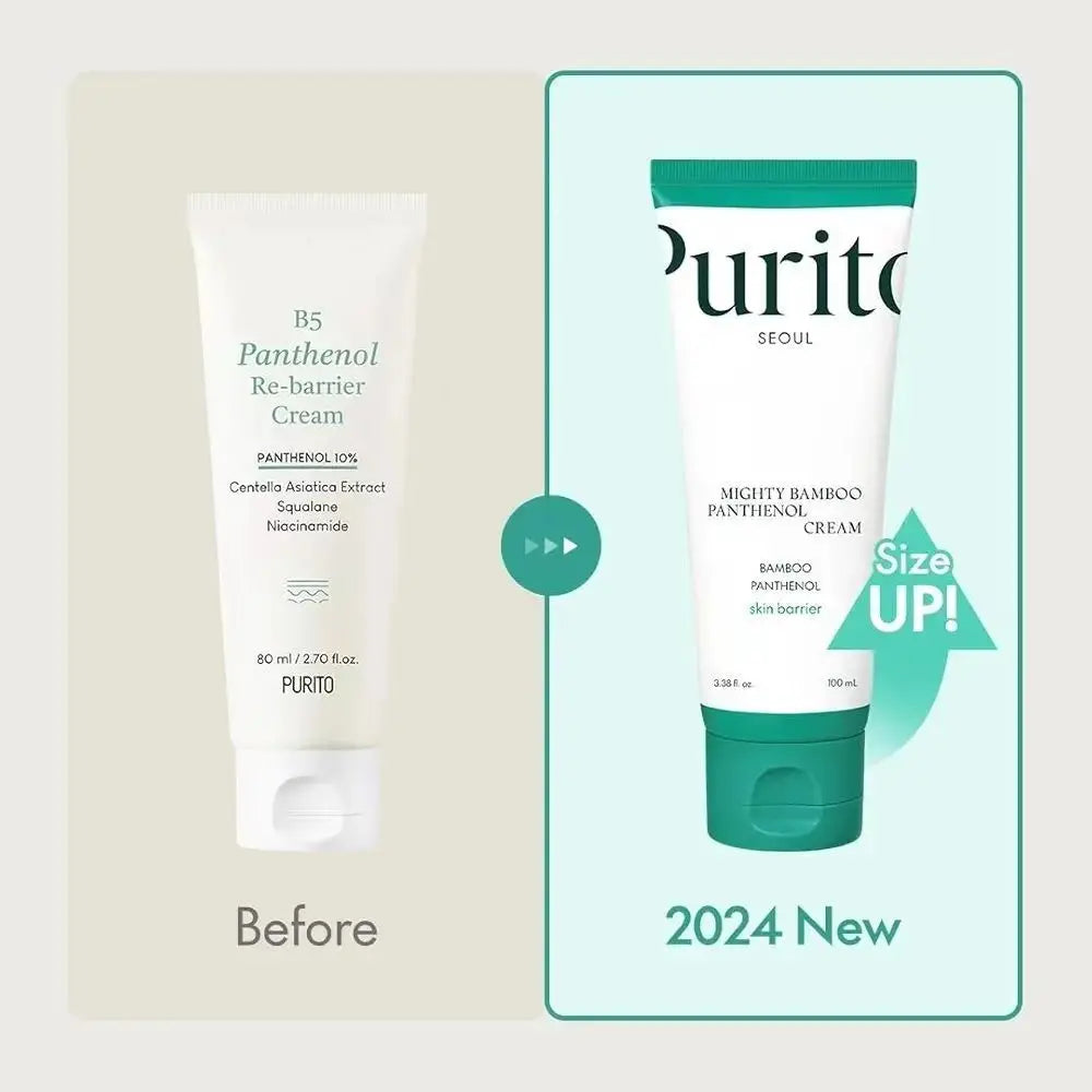 Purito Cream 100ml Bamboo Extract Panthenol Intensive Cream Soothing Moisturizing and Repairing Barrier Skin Care Products