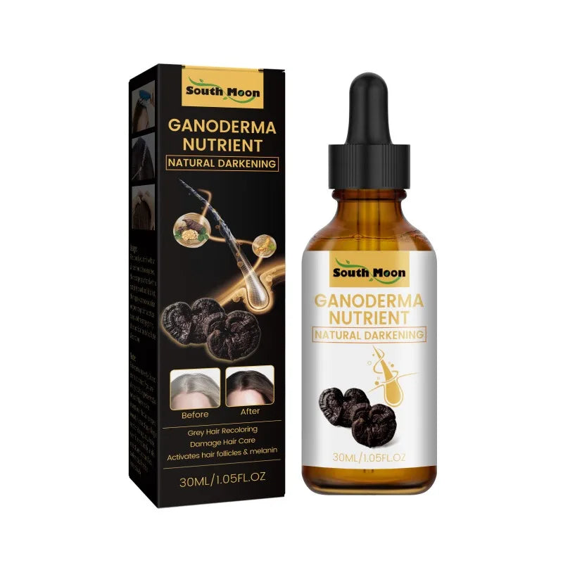 Essence Oil Natural Hair Growth Scalp Black Ganoderma Lucidum White To Black Stop Hair Loss Treatment Products 30ml