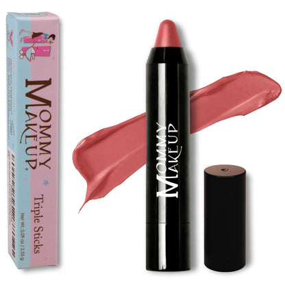 Triple Sticks Lipstick, Cream Blush, and Treatment in Tess